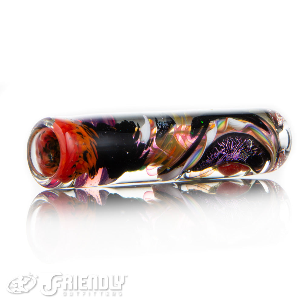 Oregon J Glass Thick Red and Black Chillum #14