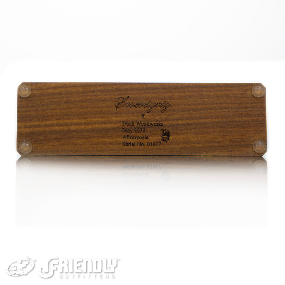 Sovereignty Glass x Dank Woodworks 4 Hole Afrormosia Wood Slide Stand