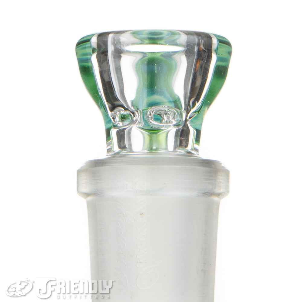 Sovereignty Glass 18mm 4 Hole Green Stardust/Ghost Horned Slide