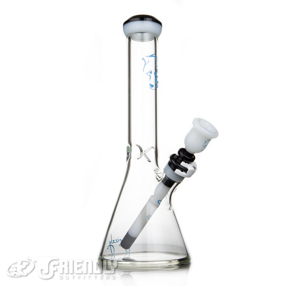 Grizzly Glass Co 5mm Mini Beaker w/White and Black Accents
