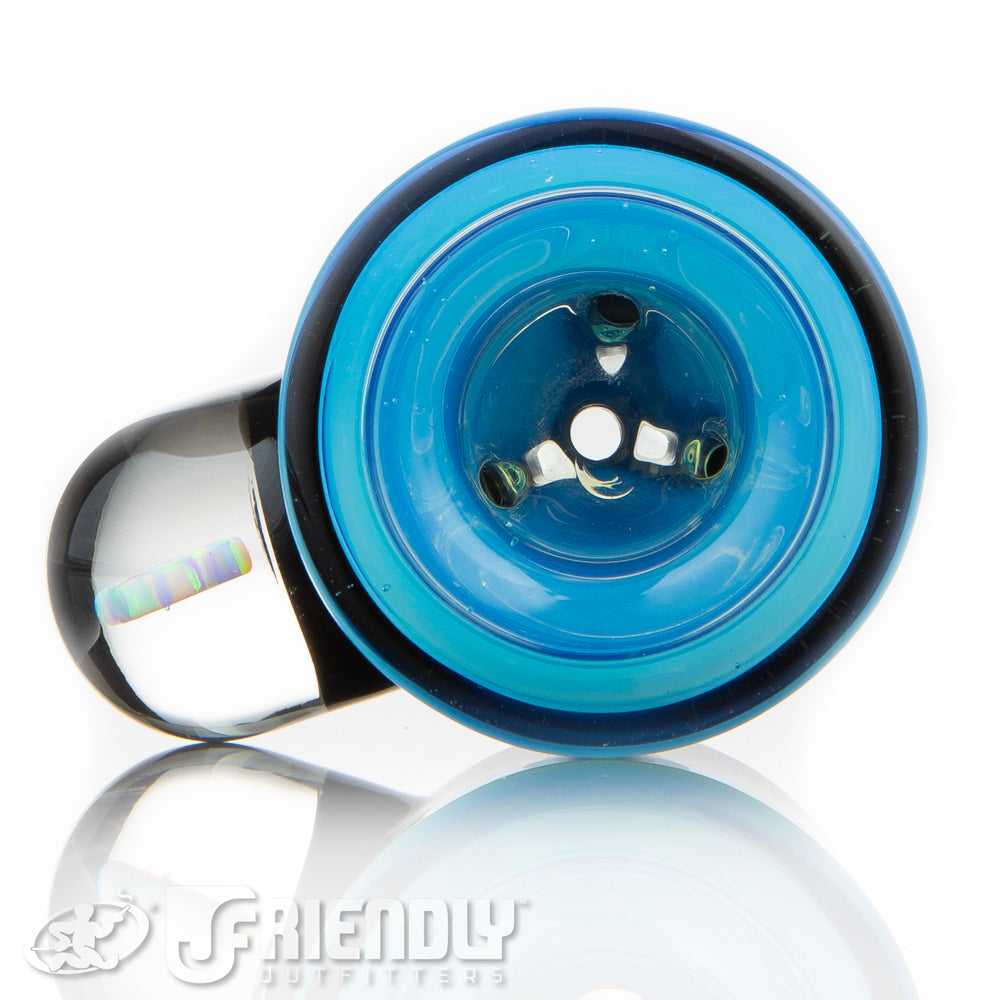 Amar Glass 14mm Blue Spiral Multi Hole Slide #75