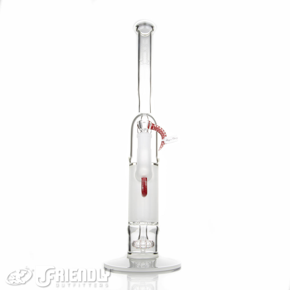 Sovereignty Glass Natty Neck Straight Foot Peyote Pillar w/ Blasting and Lucy/Cherry Accents
