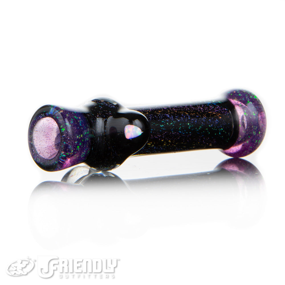 Oregon J Glass Purple and Dichro Chillum w/Opal and Horn