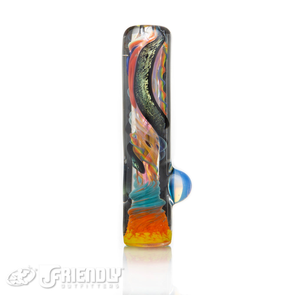Oregon J Glass Thick Orange and Aqua Chillum #11