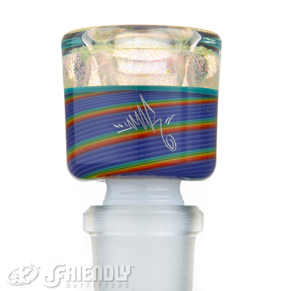 Amar Glass 18mm Rainbow Spiral Multi Hole Slide # 59