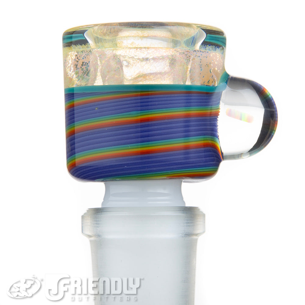 Amar Glass 18mm Rainbow Spiral Multi Hole Slide # 59