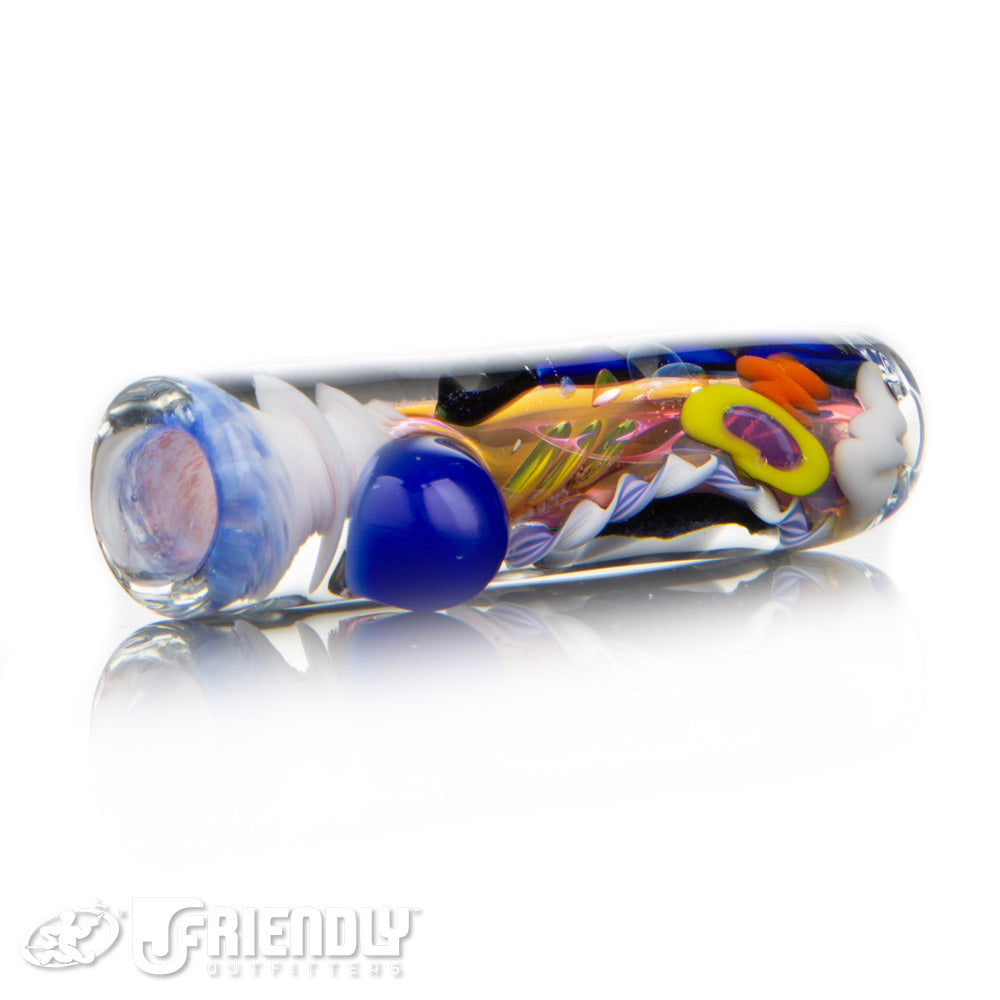 Oregon J Glass Thick Blue and White Chillum #12