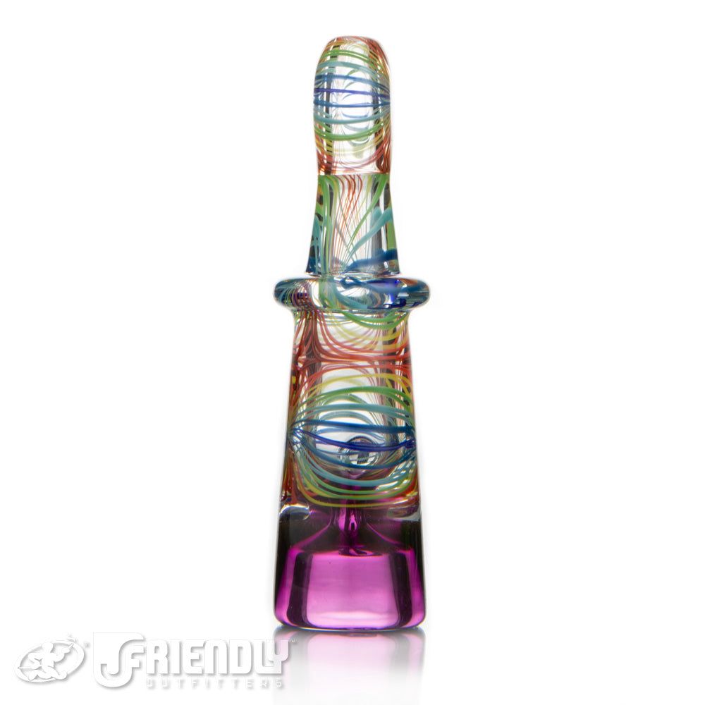 Jareds Glass Purple and Rainbow Hypnotech Chillum