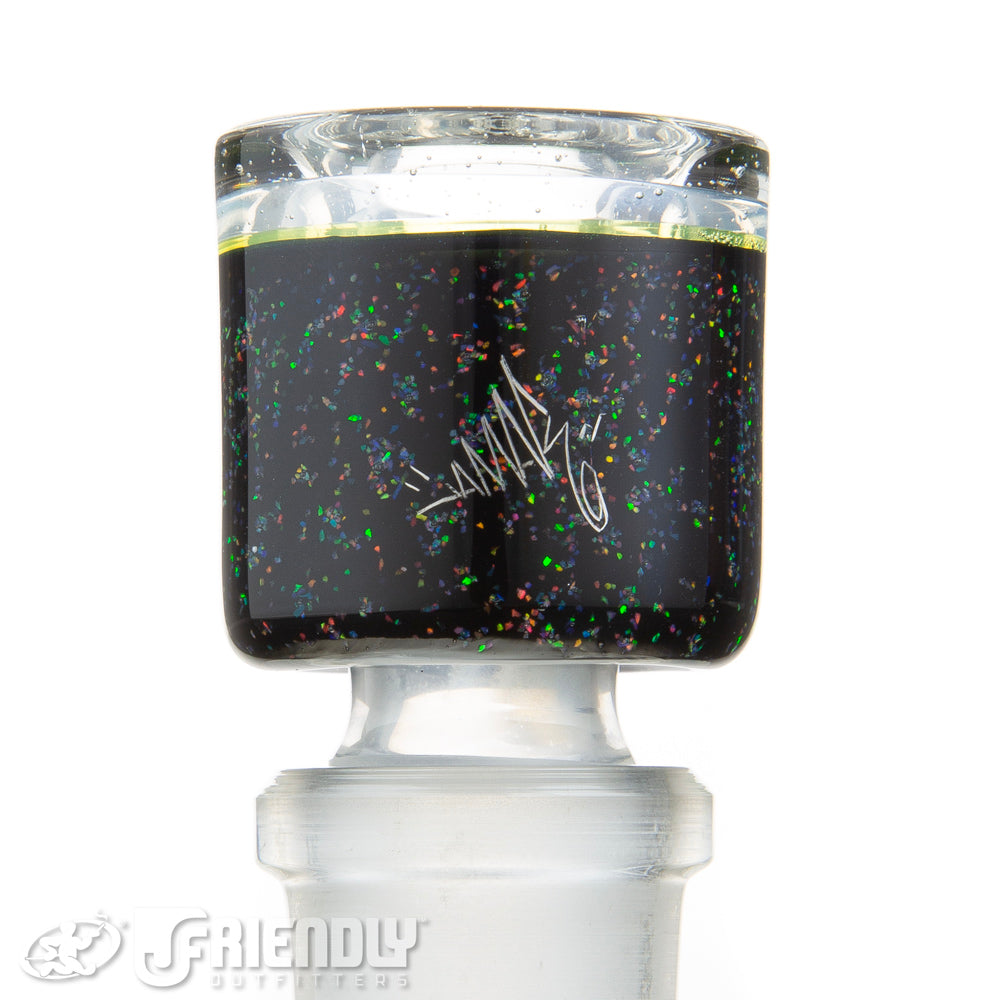 Amar Glass 18mm UV ReactiveCrushed Opal Multi Hole Slide #53