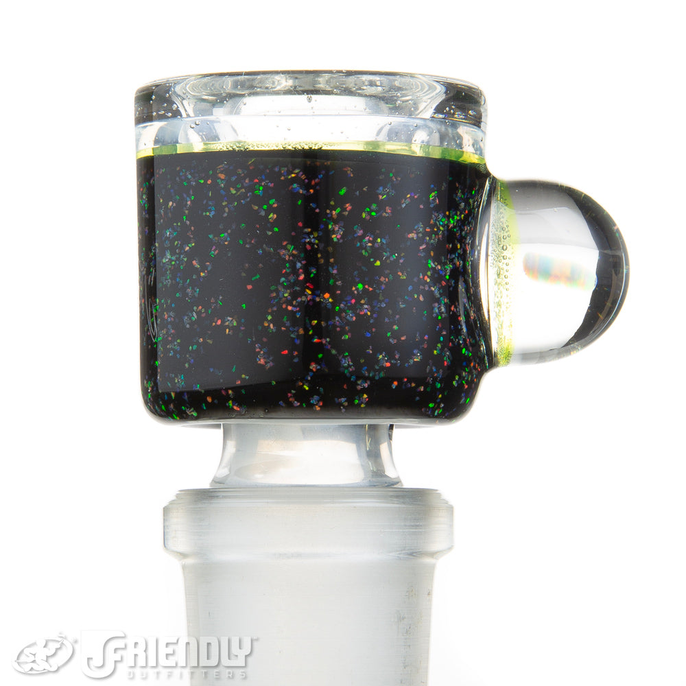 Amar Glass 18mm UV ReactiveCrushed Opal Multi Hole Slide #53