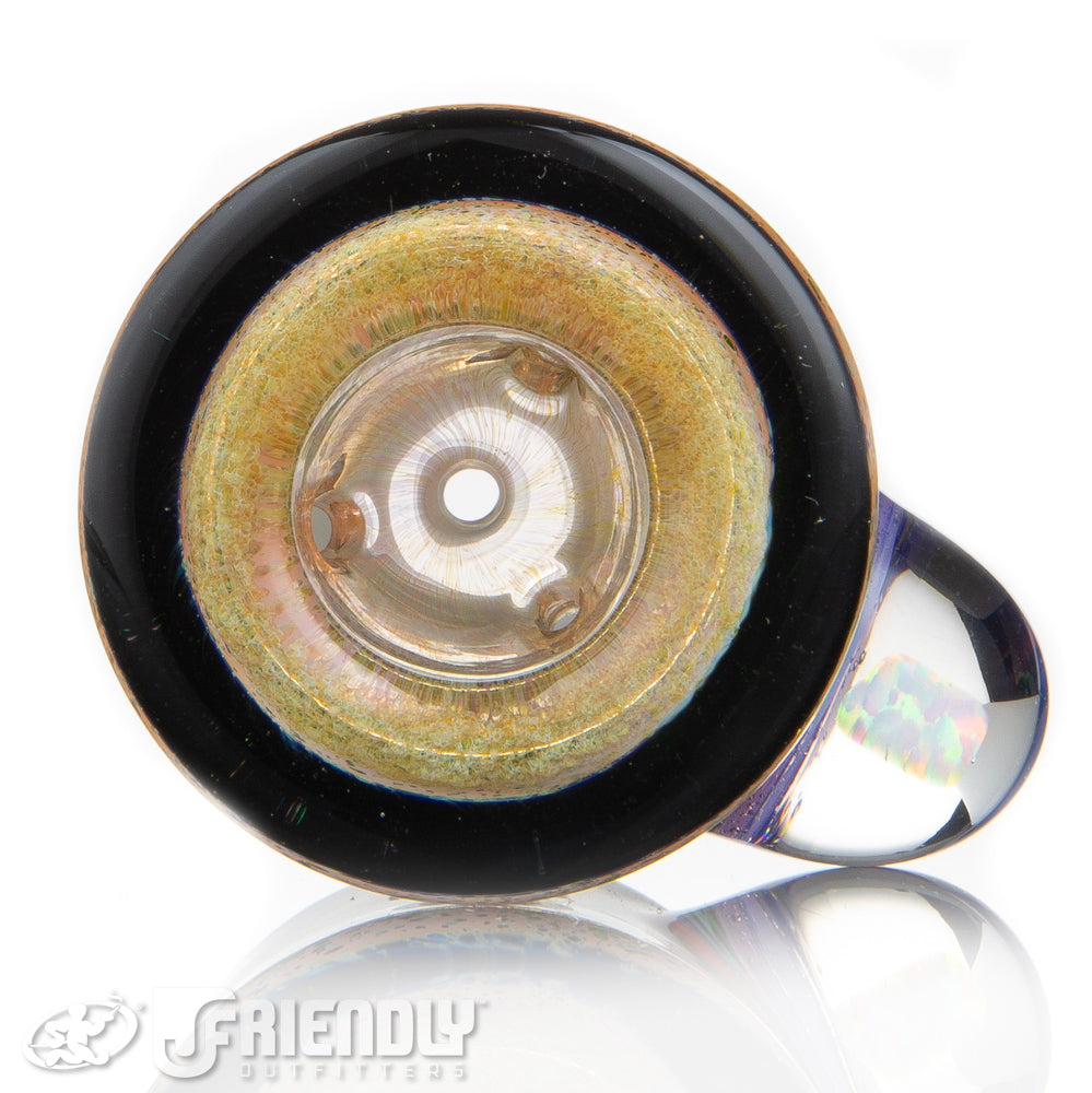 Amar Glas 18mm Rainbow Spiral Fritt Multi Hole Bowl Slide #63