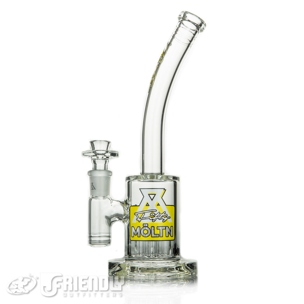 Moltn Glass 50 Small Tree Bubbler w/Yellow Label