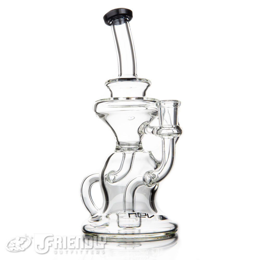 Nev Glass 14mm Hour Glass Can Recycler w/Black Lips