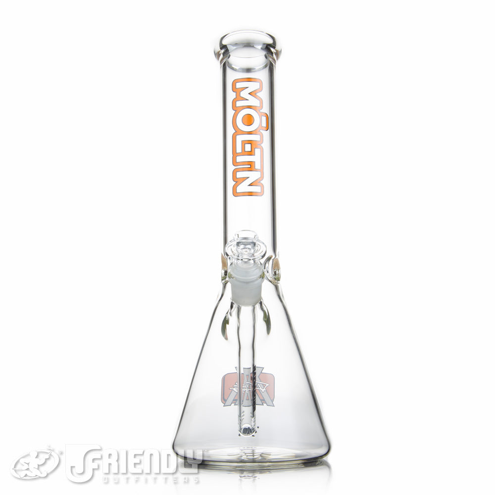 Moltn Glass 14" Beaker w/Orange Label
