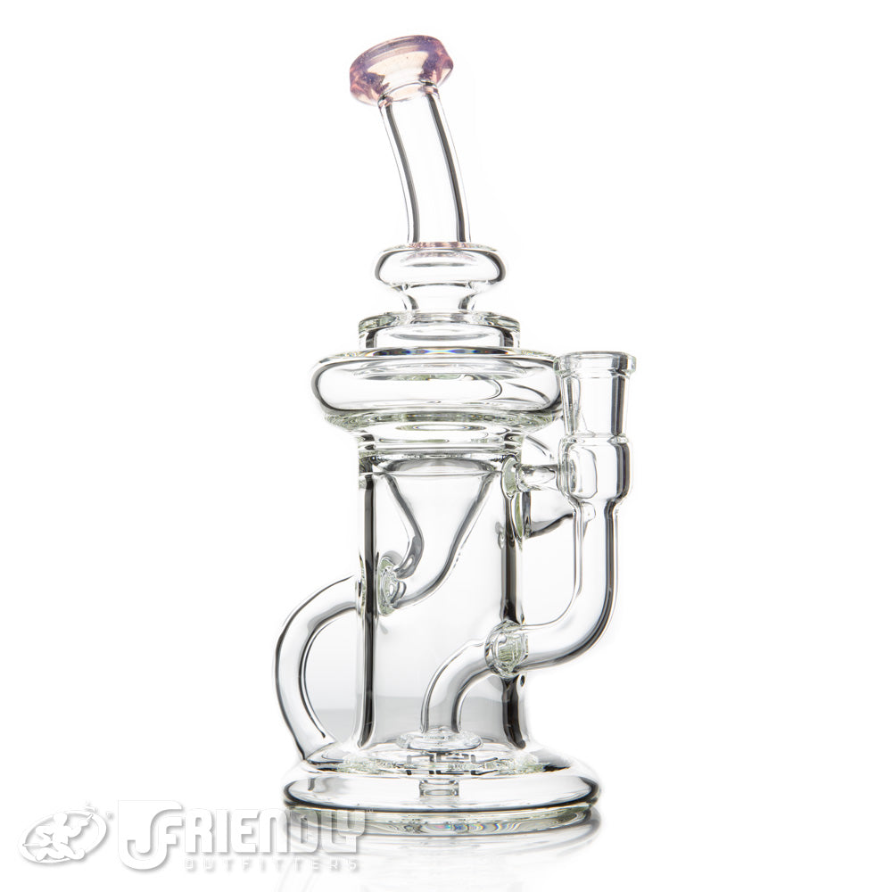Nev Glass 14mm Full Can Recycler w/Pink CFL Lips