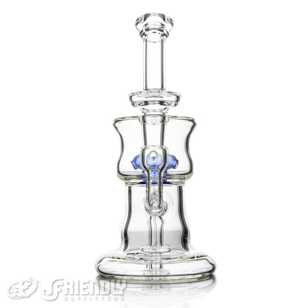 Nev Glass 14mm Full Can Recycler with Blue Perc