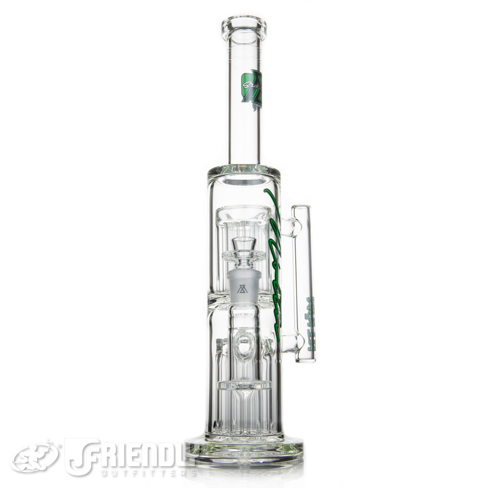 Moltn Glass 65 Double Tree Tube w/ Green and Black Label