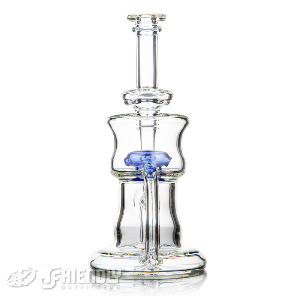 Nev Glass 14mm Full Can Recycler with Blue Perc