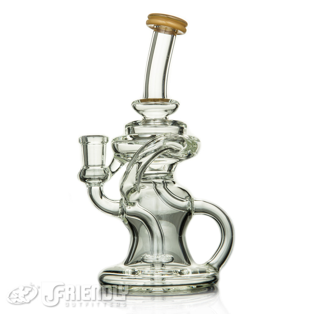 Nevs Glass 14mm Shaped Can Recycler w/Tan Lips