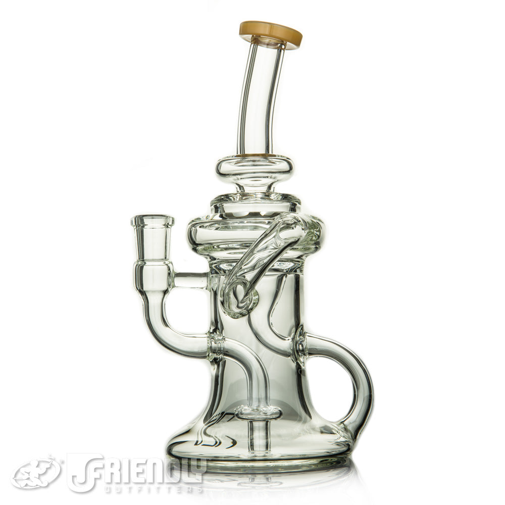 Nev Glass 14mm Full Can Recycler w/Tan Lips