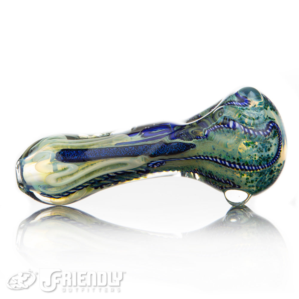 Bradfords Glass Thick Spoon w/Dichro Stripe #3