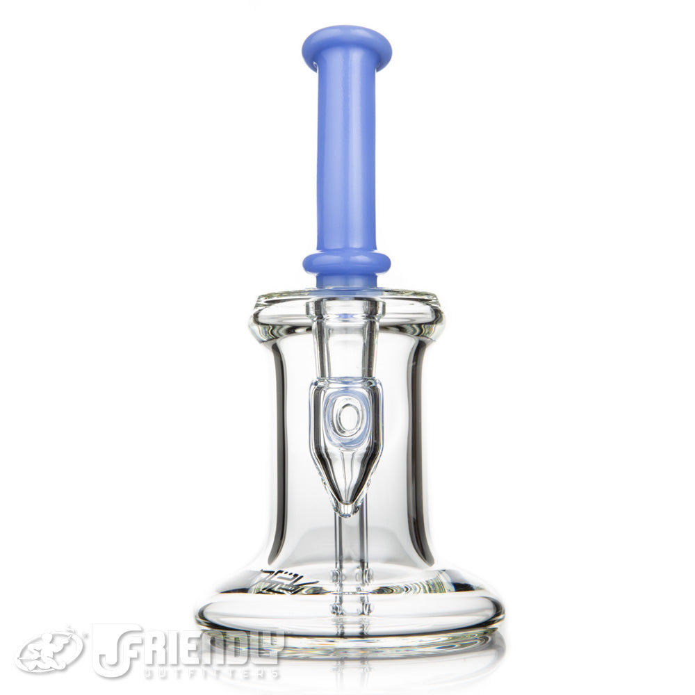 Nev Glass Hour Glass Two Hole Bubbler w/Carolina Blue Mouth Piece