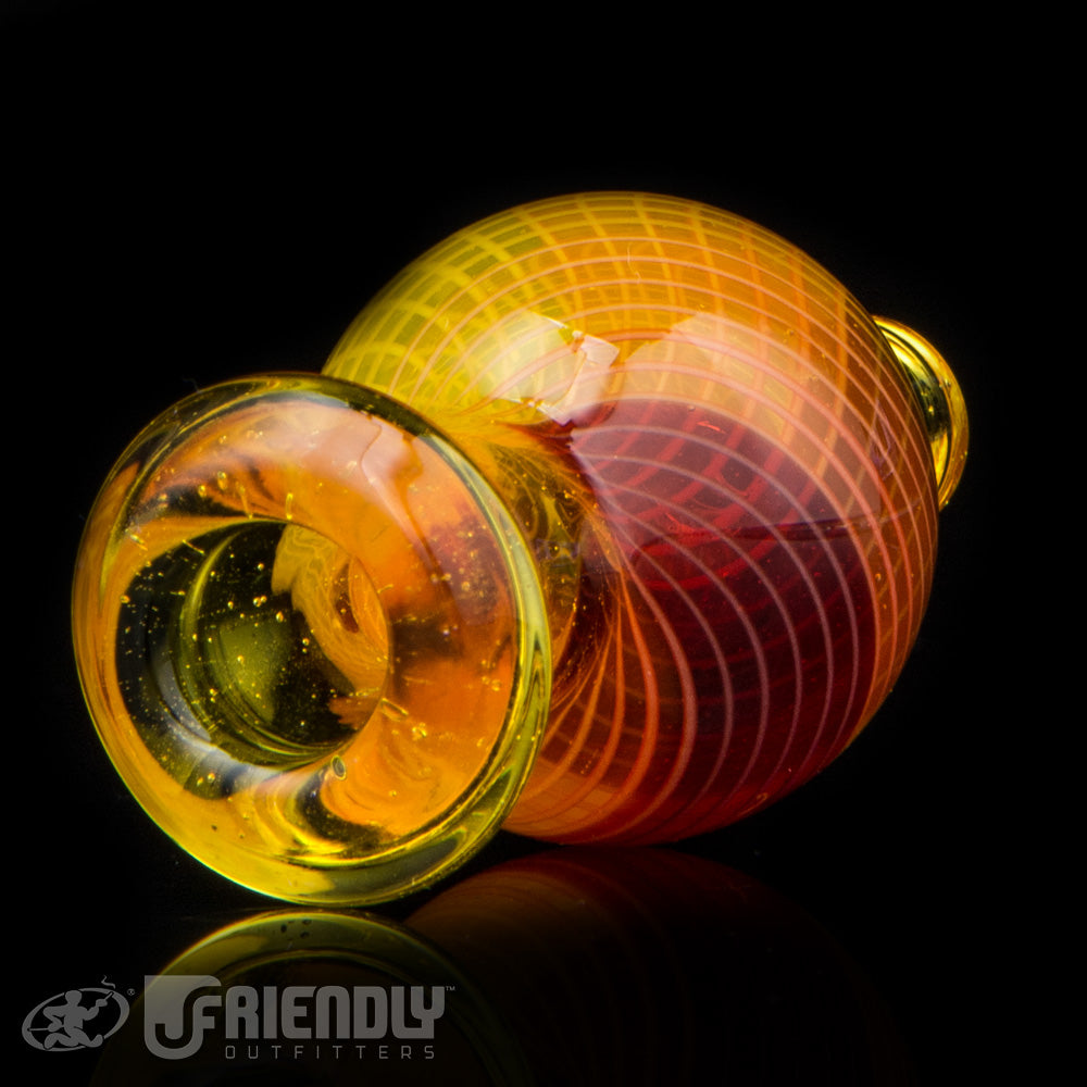 Crux Glass Orange and Red Retti Bubble Cap #4