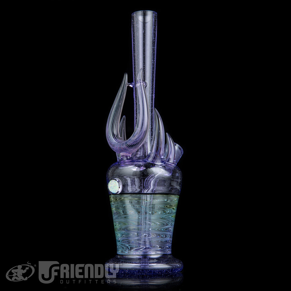 Crux Glass 10mm Purple Horned Tube w/Wig Wags and Opal