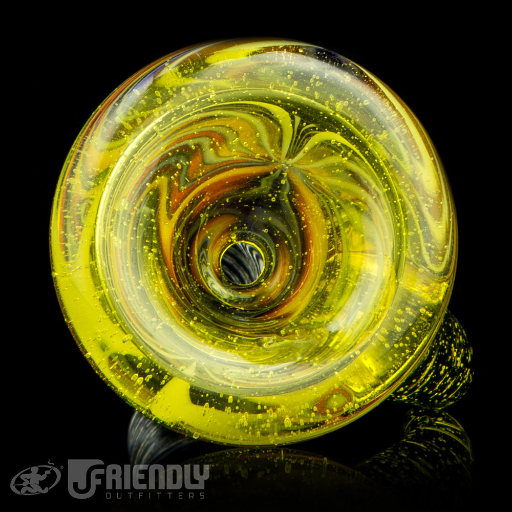 Crux Glass 14mm Yellow and Blue Slide w/Horns
