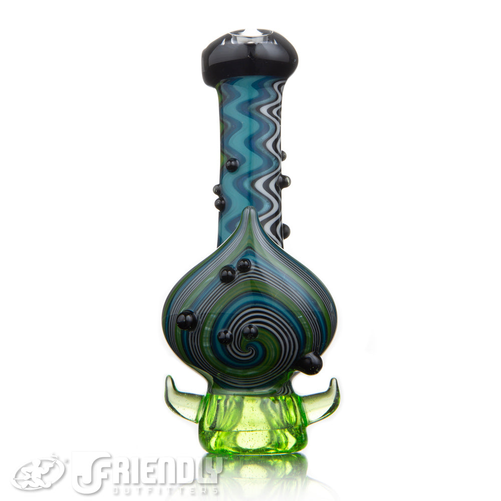 Mike Fro Glass Worked Blue & Green Chillum