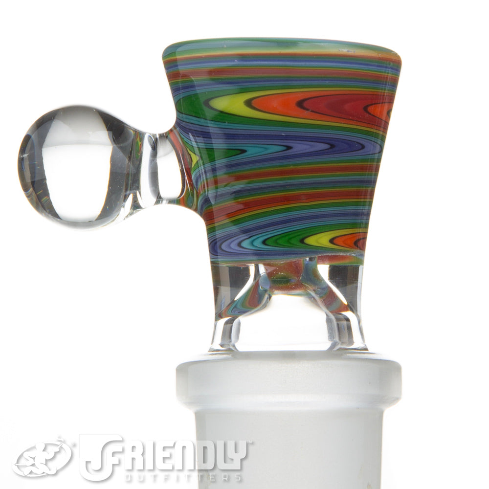 Fat Bottom Glass 18mm Martini Rainbow Wig Wag Slide #3
