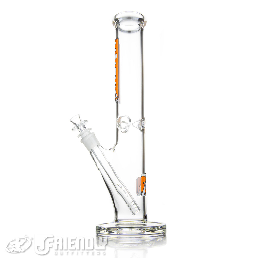 Moltn Glass 14" Straight Tube w/ Orange & White Label