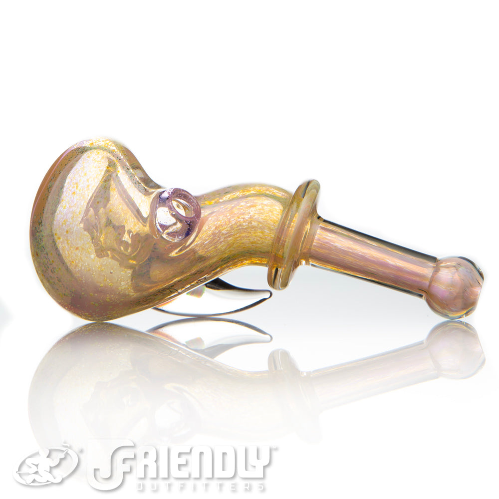 Amar Glass Fumed Spoon w/ Horn and Encased Opal