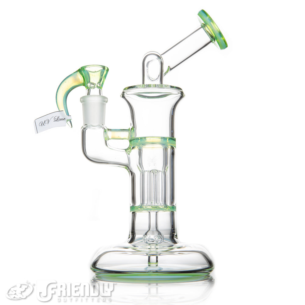 Sovereignty Glass 14mm Mini Pillar w/Full UV Lime Accents