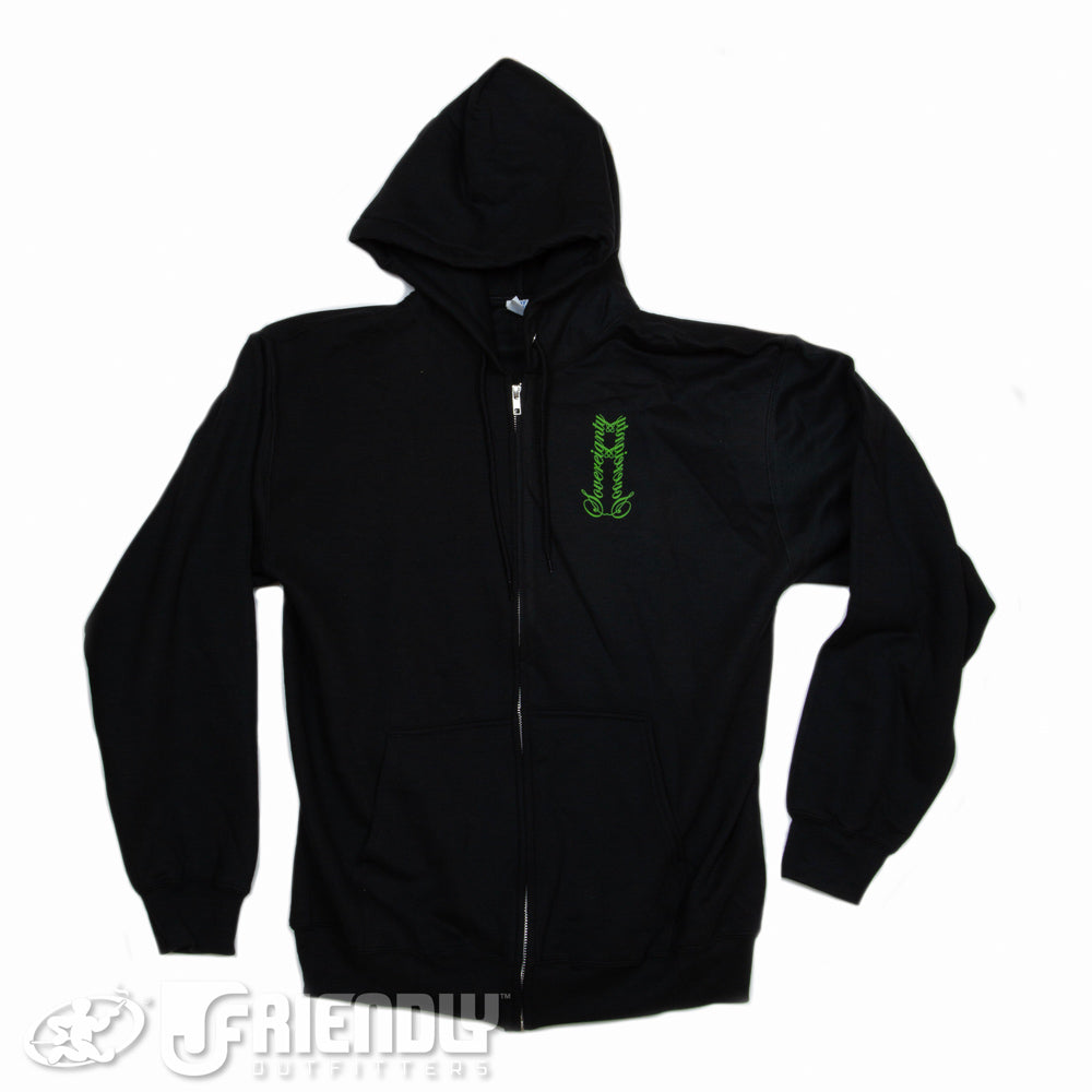 Sovereignty Glass Black Zip Up Hoodie Logo#1 XL