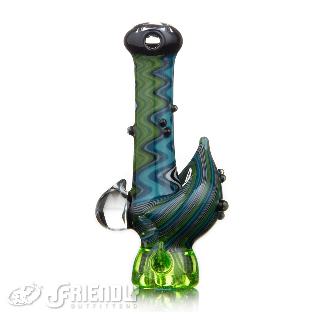 Mike Fro Glass Worked Blue & Green Chillum