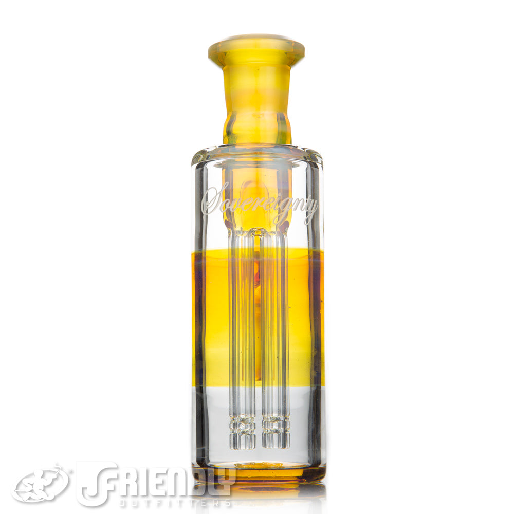 Sovererignty Glass Four Arm Ash Catcher w/NS Yellow Accented Joint, Intakes and Color Band