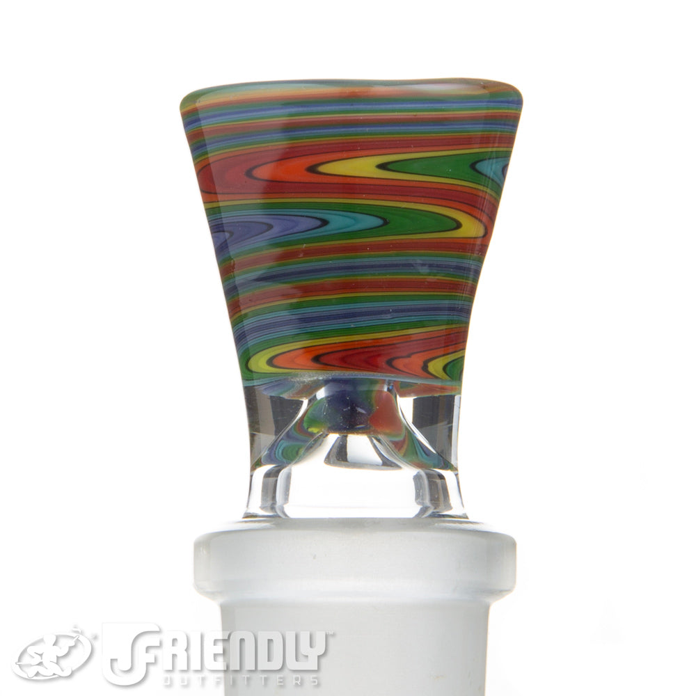 Fat Bottom Glass 18mm Martini Rainbow Wig Wag Slide #3