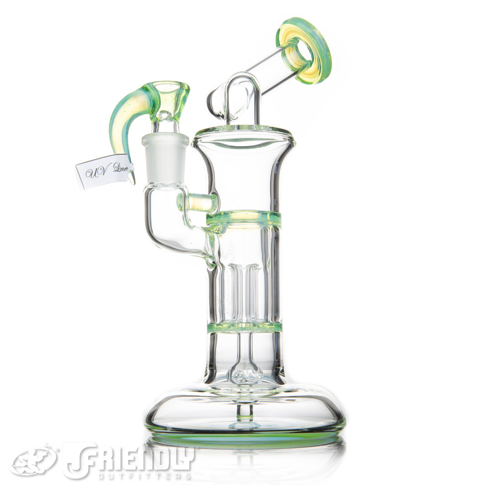 Sovereignty Glass 14mm Mini Pillar w/Full UV Lime Accents