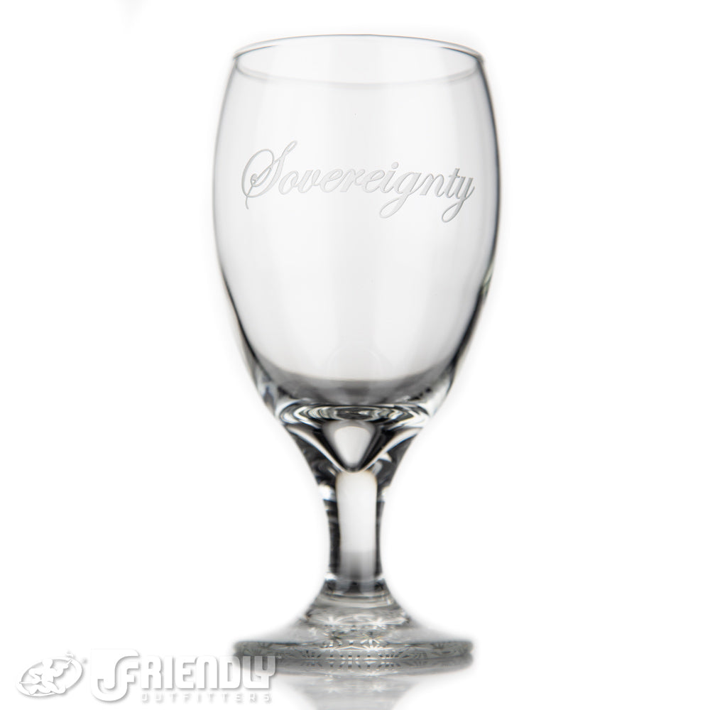 Sovereignty Glass Brandy Drinking Glass Blasted Pattern #1