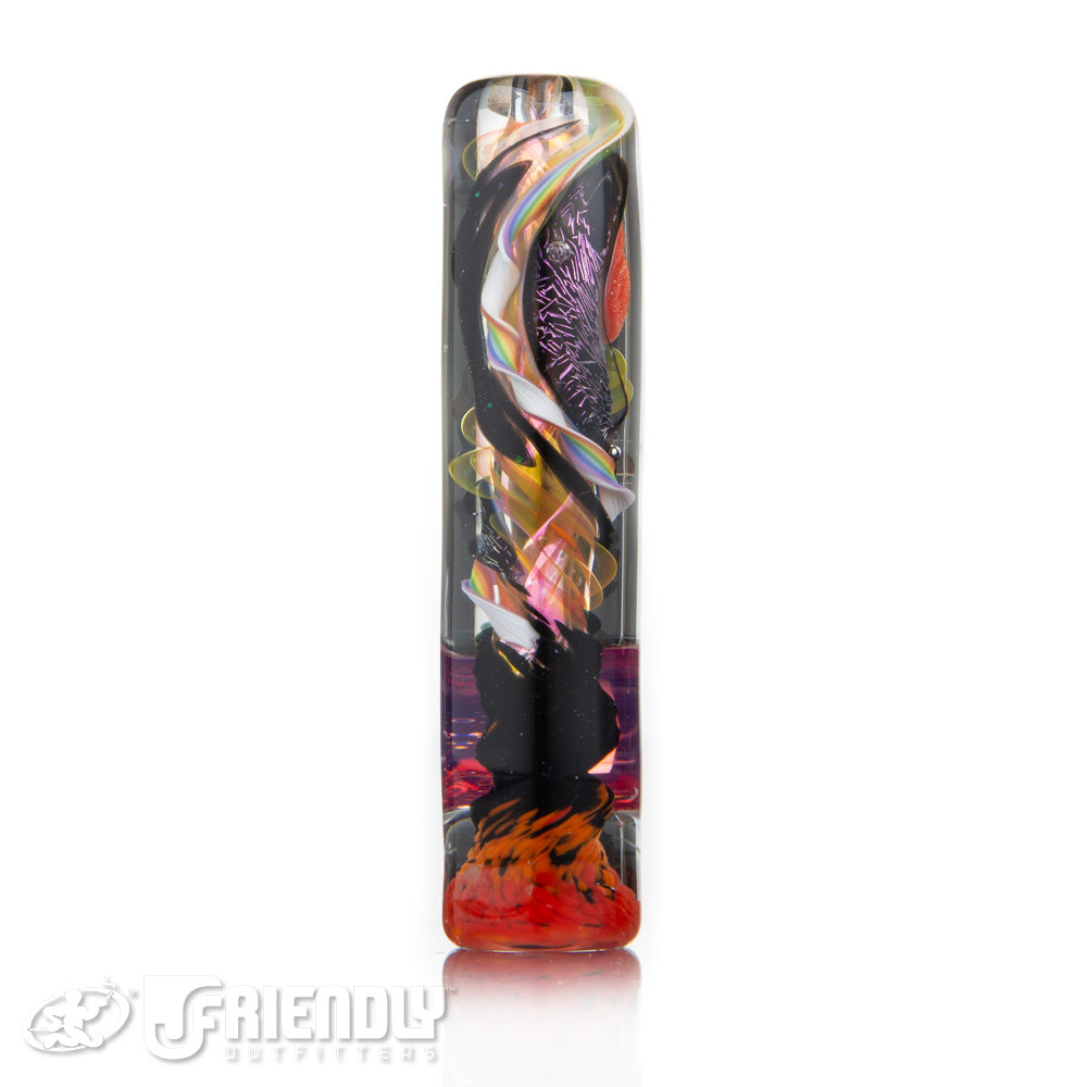 Oregon J Glass Thick Red and Black Chillum #14