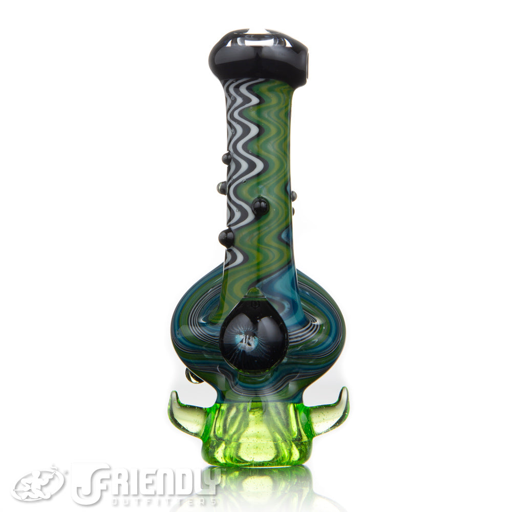 Mike Fro Glass Worked Blue & Green Chillum