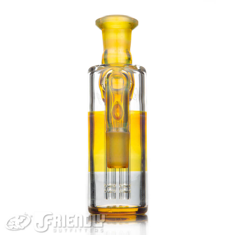 Sovererignty Glass Four Arm Ash Catcher w/NS Yellow Accented Joint, Intakes and Color Band