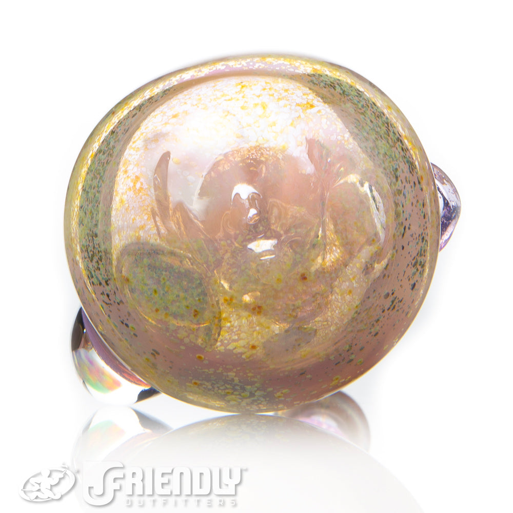 Amar Glass Fumed Spoon w/ Horn and Encased Opal