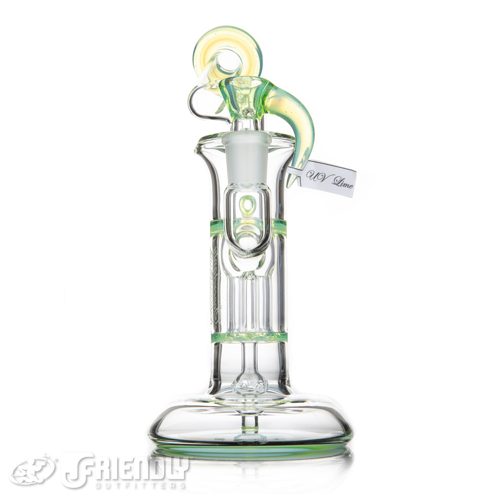 Sovereignty Glass 14mm Mini Pillar w/Full UV Lime Accents