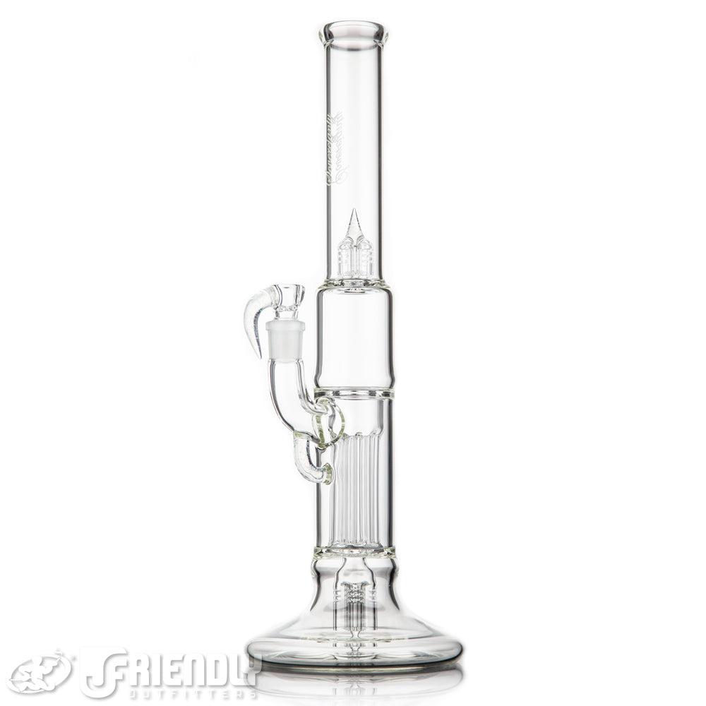 Sovereignty Glass Hollow Foot 4 Arm Pillar w/Crushed Opal Accents