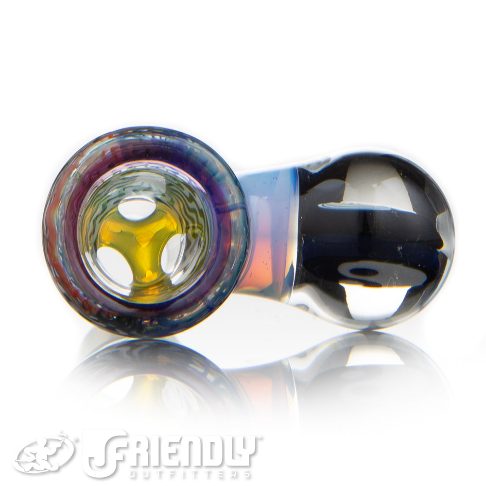 Jareds Glass 14mm 3 Hole Rainbow Hypnotech Slide #54