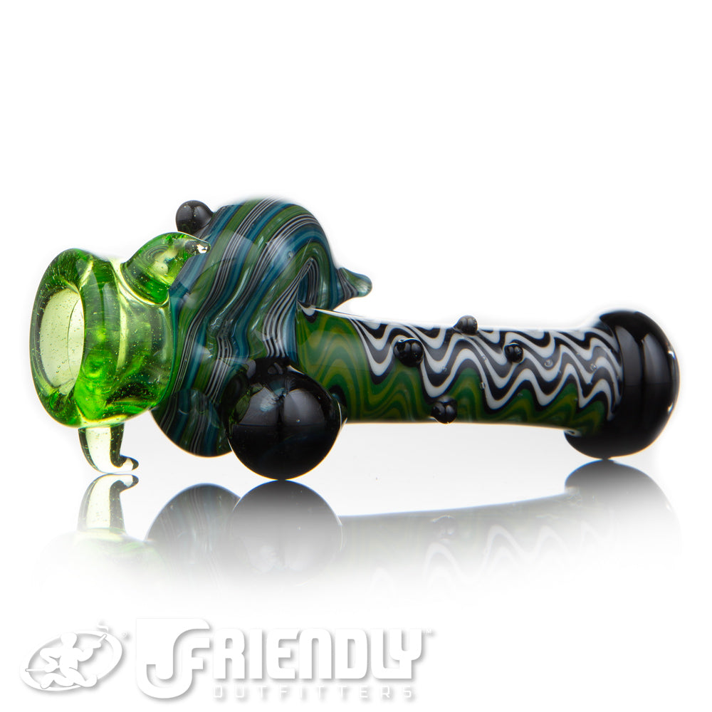 Mike Fro Glass Worked Blue & Green Chillum