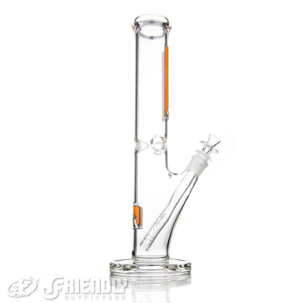 Moltn Glass 14" Straight Tube w/ Orange & White Label