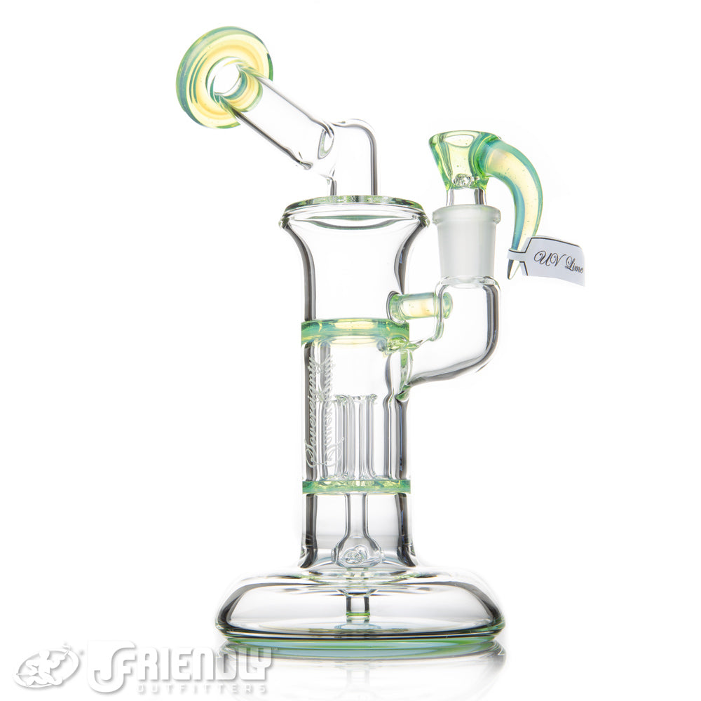 Sovereignty Glass 14mm Mini Pillar w/Full UV Lime Accents